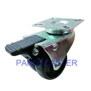 Wholesale 70Kg 155Lbs Light Duty Casters Black Double Wheel Swivel Brake Caster from china suppliers