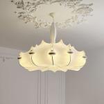 Modern living room silk chandelier Wabi-Sabi style retro bedroom pendant light