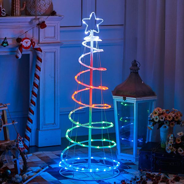 1.2m/1.5m/1.8m Christmas Tree Crystal Pendants Decor LED Light String Festoon Fairy Lights New Year Party Decor Lamp Garland