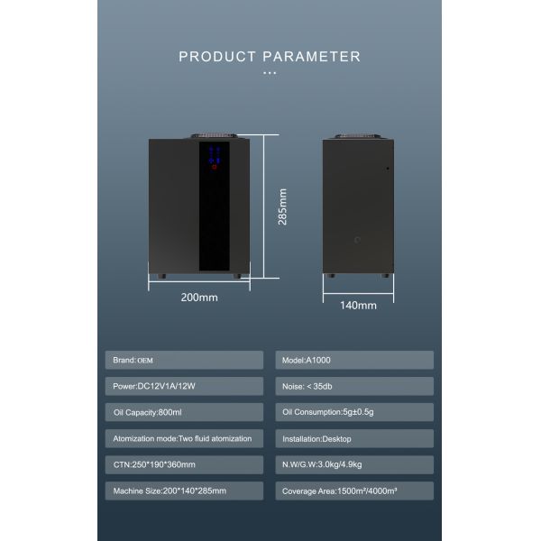 HOMEFISH 800ml Commercial HVAC Scent System Machine 3kg WIFI APP Control