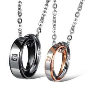 Wholesale New Fashion Tagor Jewelry 316L Stainless Steel couple Pendant Necklace TYGN054 from china suppliers