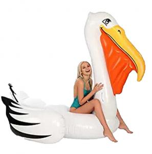 China Custom overwater white duck rider and adult water beach inflatable float mattress on sale