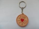 Promotional Cute Chocolate Cookies Silicone Rubber PVC Keychains With Metal Ring