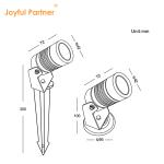 Outdoor Illuminating Small LED Garden Spotlight With Spike Or Aluminum Mounting