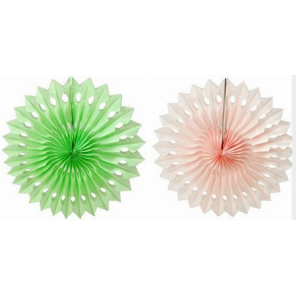 Color Paper Craft Fan, 28 Grams Type Paper, Size: 8 inch, 10 inch, 12 inch, 14 inch, 16 inch; Color: Red, Yellow, Blue,