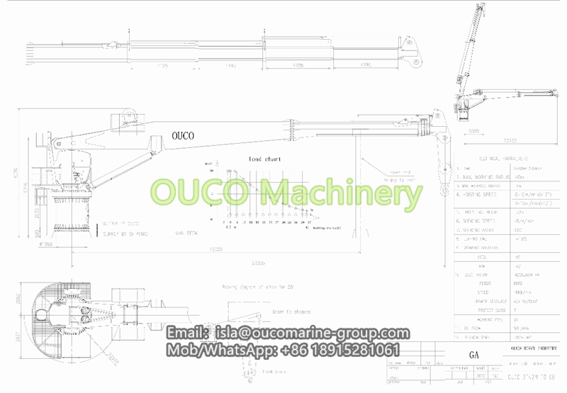 Yellow Telescopic Boom Crane Hydraulic Offshore Crane With CCS Certified