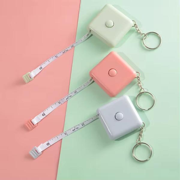 1.5m Portable Keychain Mini Tape Measure For Health And Fitness 60 Inch Square