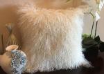Mongolian fur Pillow Natural White Long Hair Tibetan Sheep Skin Pillow Cover