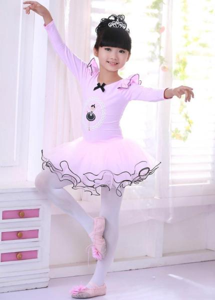 Children cotton skirts costumes long sleeve uniforms girl ballet performance