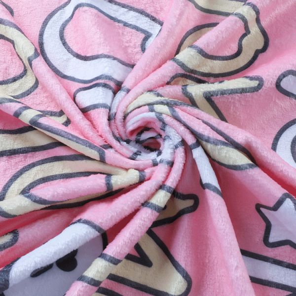 Super Plush Soft Feel Fleece Material Cartoon Flannel Fleece Blanket