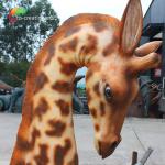 Lighting Theme Park Fiberglass Giraffe Simulation Color