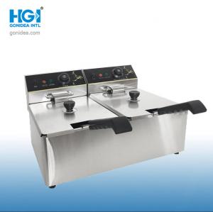 Wholesale 6L Snack Flat Countertop Electric Deep Fryer Commercial With 2 Frying Pan from china suppliers