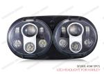 45W Hi / Lo Beam Motorcycle LED Headlight 6000K PC Lens For Universal Harley