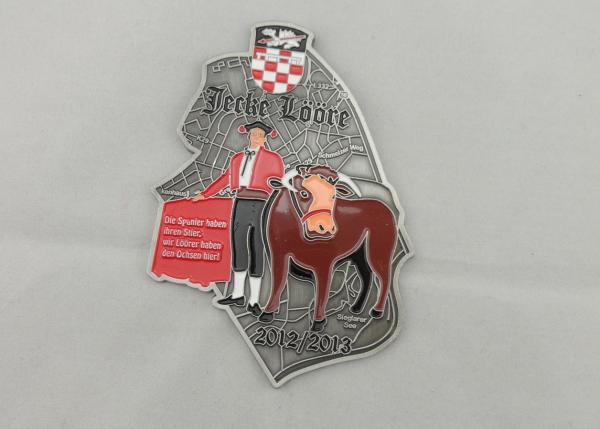 Zinc Alloy / Pewter Jecke Loore Karneval Carnival Medal by Die Casting, Antique