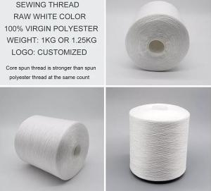 Wholesale Polyester Poly Poly Core Spun Yarn With High Strength 22S/2 Raw White from china suppliers