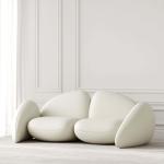 Italian Creative Modelling Hotel Lobby Furniture Fabric 2 Person Sofa