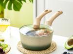 Durable Non Stick Aluminum Saucepan With Stainless Steel Lid And Stay Cool