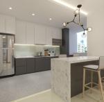 Classic Modern White Kitchen Cabinets Modular Stainless Steel Customized