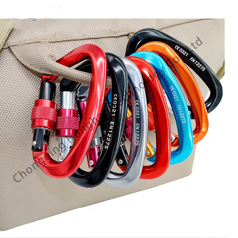 Mountaineering and High Altitude Rescue D Shape Screw Lock Carabiner with ZINC Finish