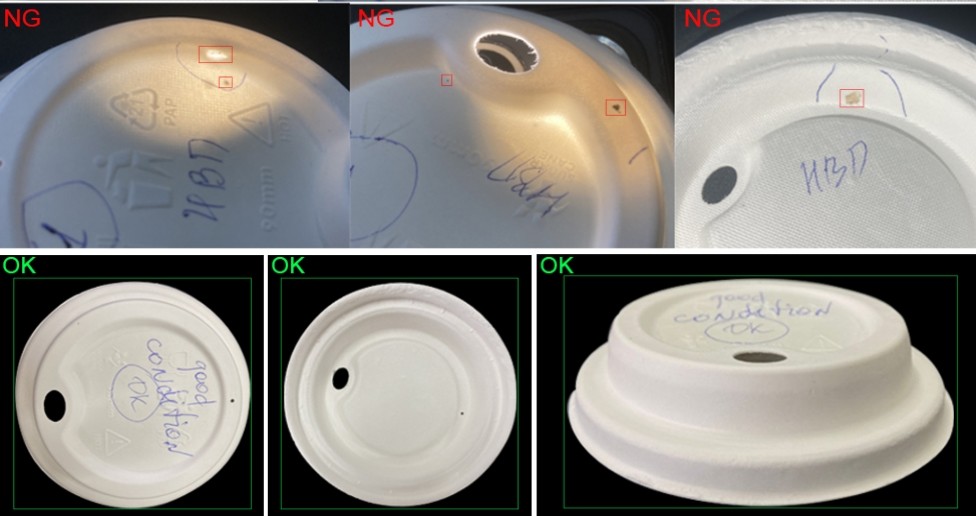 7 Cameras Coffee Cup Lids AI Vision Inspection System Full Automated Latest AI Deep Learning Algorithms Covers Lids Caps Closures