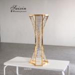 Crystal Gold Flower Vase Metal Stand For Living Room Wedding Table Decoration