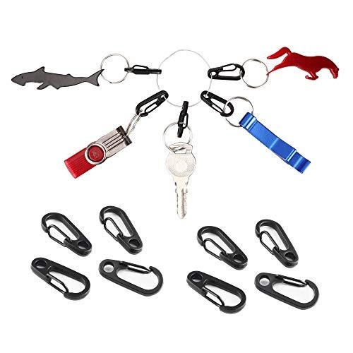 Black Mini Carabiner Keychain Key Ring Clips Snap Hook EDC Hardware