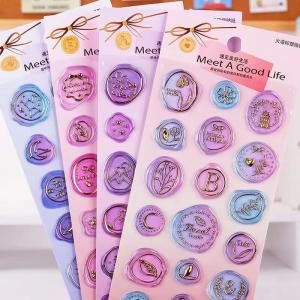 Wholesale Custom Brand LOGO Transparent Sealing Wax Stickers 3D Foil Stamping For Packing Decorate from china suppliers