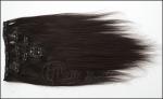 Black 100% Human European Straight Real Hair Clip In Hair Extensions No tangle