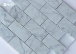 Mosaic Carrara Marble Floor And Wall Tiles 18pcs Sheet Corrosion Resistance