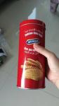 Delicious Times Begin Metal Tin Container With Window On The Body