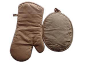 Wholesale Oven Mitt and Oval Potholder Set, Beige from china suppliers