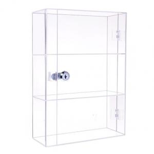 China Clear Custom Acrylic Display Cabinet With Lock Clear Case Lockable 25cmx8cm on sale