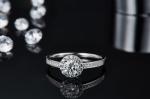 Main Stone Round Pattern Cut 9k Moissanite 925 Silver Women Ring
