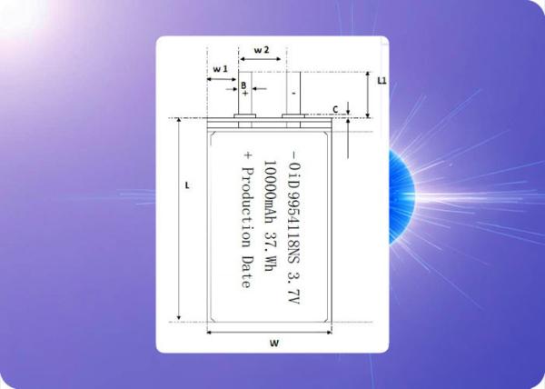 Customized 4C Lipo Battery 3.7V 10000mah Lipo Battery 400 Cycles OiD9954118NS