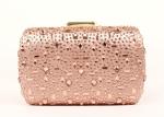Bling Champagne Rhinestone Clutch Evening Bag , Hot Fixed Box Clutch Evening