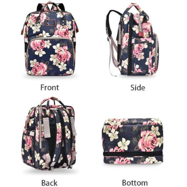 Portable Folding Diaper Bag Backpack Changing Bed With Mosquito Net Mattress