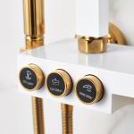 Cold Hot Water Rainfall Sanitary Ware Shower Bathroom Faucets Set