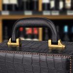 Handmade Premium Leather Wine Box With Wine Accessory Wine Carrier Case