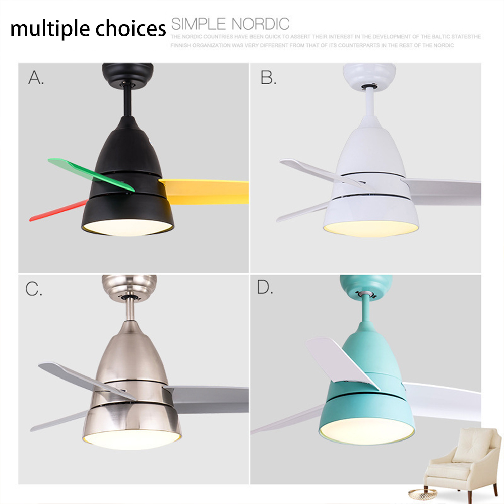 220V Ceiling Fans Lights with remote control Nordic modern children's 36 Inch ceiling fan with remote(WH-CL-19)