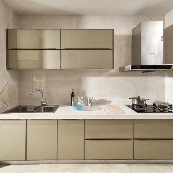 Home Laminate Handleless Kitchen Cabinets Full Set Small Kitchen Modular