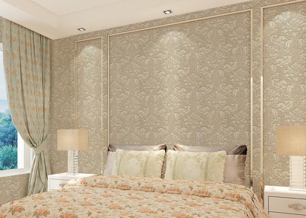 Floral decoration contemporary bedroom wallpaper , Nonwoven modern wallpaper for