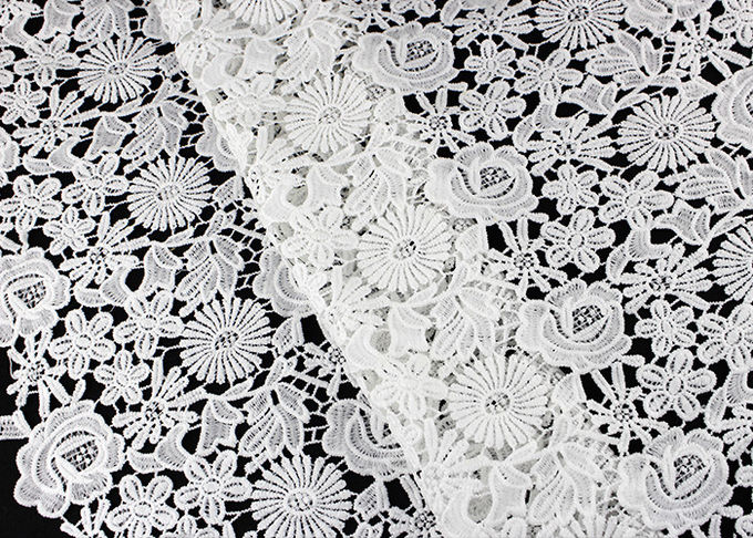Chemical Poly Milk Water Soluble Lace Fabric For Women Garment