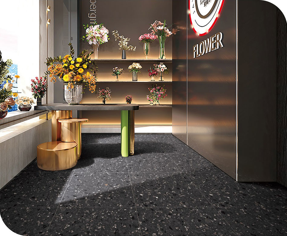 600x1200mm Terrazzo Exterior Floor Durable Porcelain Decoration Tiles For Park Non-Slip
