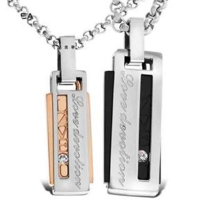 Wholesale New Fashion Tagor Jewelry 316L Stainless Steel couple Pendant Necklace TYGN262 from china suppliers