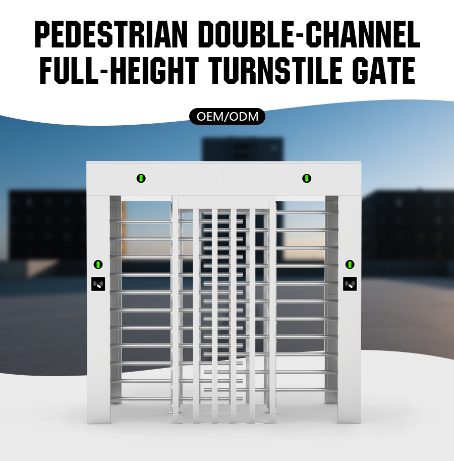 AC220-240V Full Height Security Turnstile OR code Revolving Entrance Gate