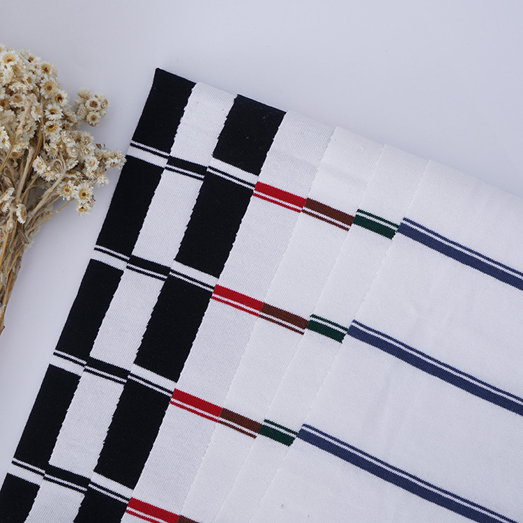 Durable Yarn Pure Cotton And Breathable Absorbent Striped Material Fabric For Sportswear