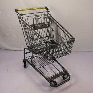 Wholesale Grey 60L Supermarket Shopping Trolley Retail Chain Store Shopping Cart With TPR Wheels from china suppliers
