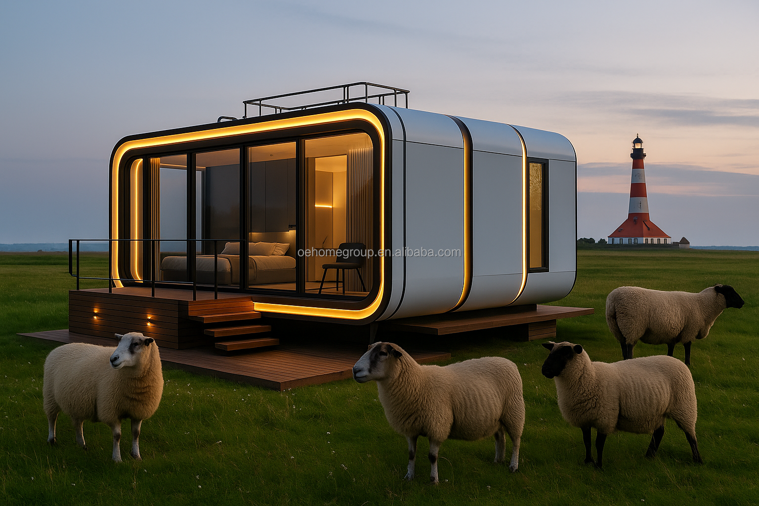 Modular 7 Luxury Prefab Steel Smart Tiny Space Capsule Home Prefabricated Capsule Room Hotel Capsule House Outdoor