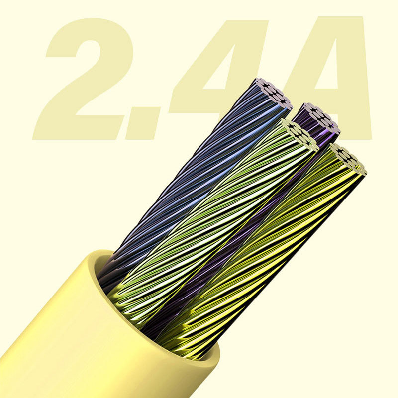 2.4A TPE File Transfer Cord Liquid Silicone Type C To Lightning