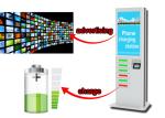 Commercial Advertising Cell Phone Charging Station Kiosk, 42 Inch LCD Screen